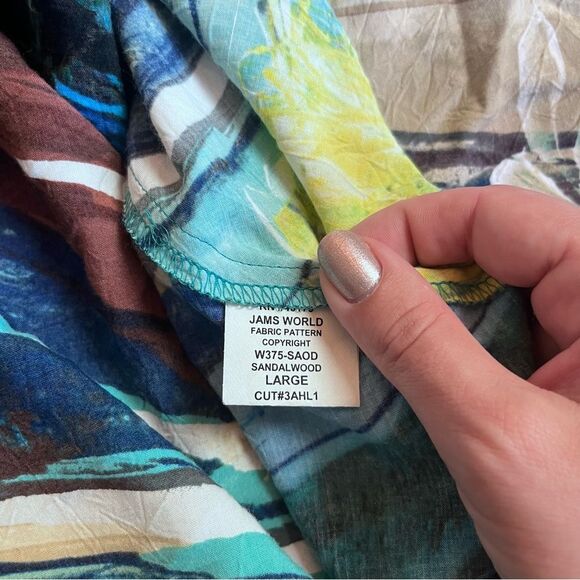 Jams World Multicolor Artistic Floral Flowy Dress Size L - Picture 5 of 6